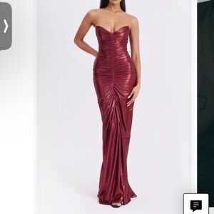 Chic Strapless Wine Red Dress